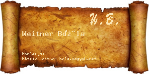 Weitner Béla névjegykártya